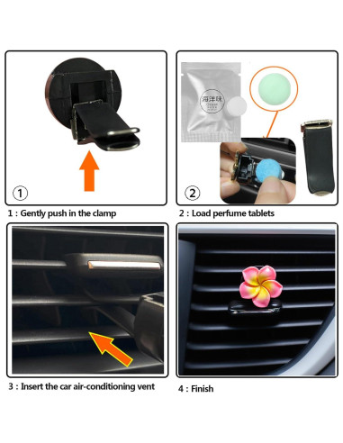 6 Clips Ambientador de Aire para Auto UPCSKDA Flor de Huevo