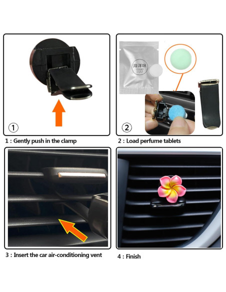6 Clips Ambientador de Aire para Auto UPCSKDA Flor de Huevo
