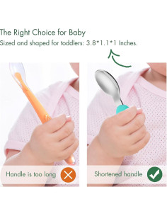 Juego de Cuchara y Tenedor para Bebés YIVEKO - Abejas 2