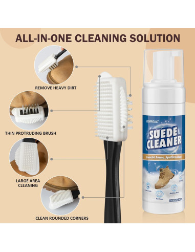 Limpiador de Zapatos de Ante GLOWPOINT 191g Kit Completo