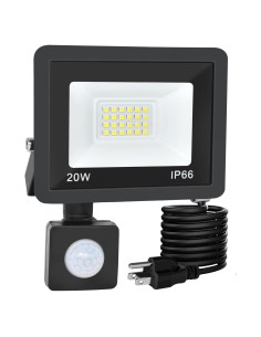 Luz de Inundación LED RERBIO 20W con Sensor de Movimiento IP66