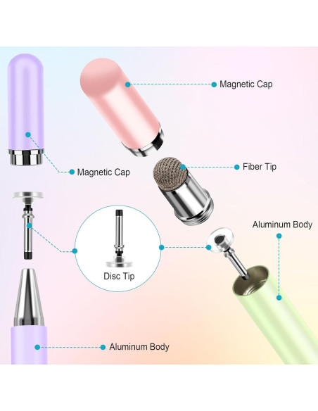 Lápices Stylus 2 en 1 CCIVV para Pantallas Táctiles - 4 Pcs