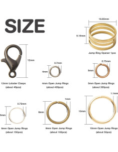 Kit de Anillas Abiertas 1000PCS + 40PCS Cierres Langosta Handyman Crafts 2