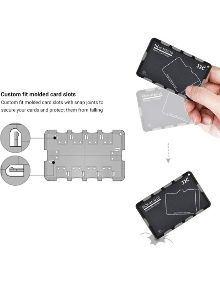 Organizador JJC para 10 Tarjetas Micro SD - Ultra Delgado