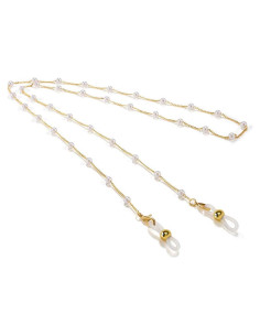 Cadena de Gafas de Perlas para Mujeres Oro 18K 80CM
