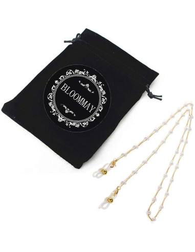 Cadena de Gafas de Perlas para Mujeres Oro 18K 80CM