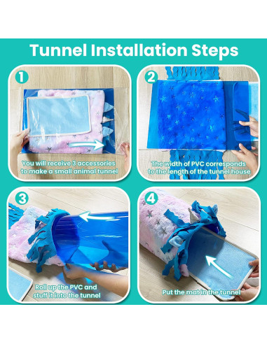 Casa Túnel para Cobayas PAWNISAW 30x17.8x14.7 cm Azul