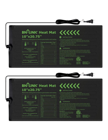 Almohadilla Térmica BN-LINK 10x20.75" - 2 Paquete para Plántulas