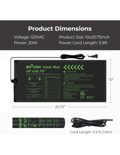 Almohadilla Térmica BN-LINK 10x20.75" - 2 Paquete para Plántulas 2