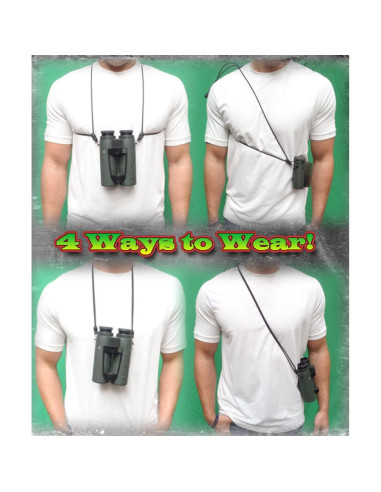 Arnés de Prismáticos Ultraligero Rick Young - Ajustable Negro