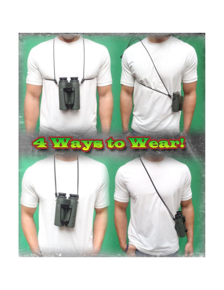 Arnés de Prismáticos Ultraligero Rick Young - Ajustable Negro