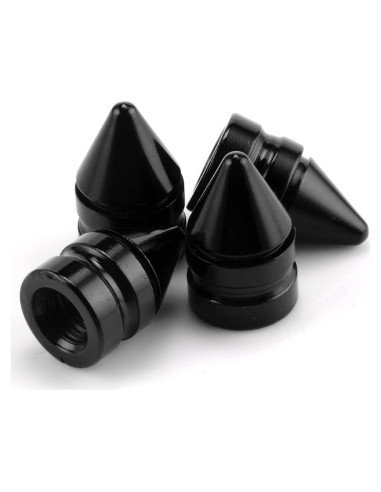 Tapa de Válvula de Neumático SINGARO - 4 Piezas Aluminio Negro