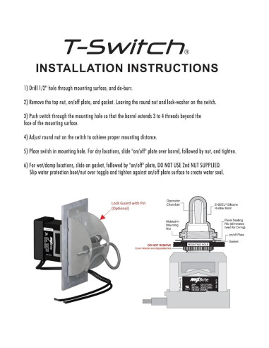 Interruptor de palanca MaxBrite 20A 2 HP impermeable UL