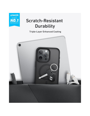 Funda Magnética Anker MagGo para iPhone 15, Ultra-Fina, Negra