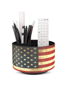 Organizador de Escritorio Hennaja Cuero Redondo 4 Compartimentos