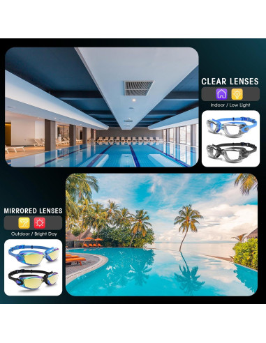 Gafas de Natación Braylin 2-Pack Antivaho Sin Fugas