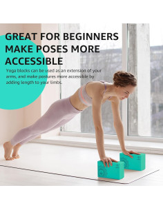 Bloques de Yoga Overmont 2 Piezas EVA Antideslizante 23x15x8cm 2