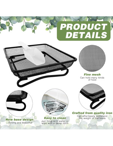 Comedero para Aves de Metal BUWUSMU - 3 Pcs Cuadrado 17x17 cm