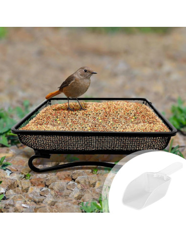 Comedero para Aves de Metal BUWUSMU - 3 Pcs Cuadrado 17x17 cm