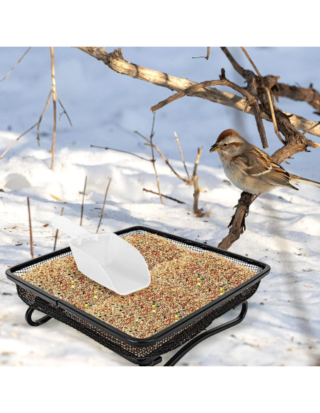 Comedero para Aves de Metal BUWUSMU - 3 Pcs Cuadrado 17x17 cm