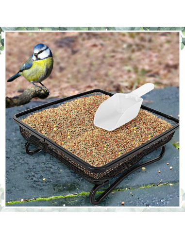 Comedero para Aves de Metal BUWUSMU - 3 Pcs Cuadrado 17x17 cm