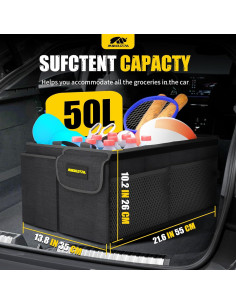 Organizador de Maletero MIKKUPPA 50L Plegable Negro 2