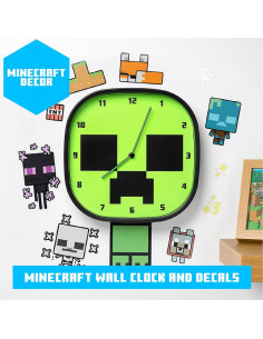 Reloj de Pared Minecraft Creeper 30 cm - Paladone 2