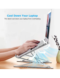 Soporte para Laptop LENRUE AZ02 Ergonómico Plata Claro 2