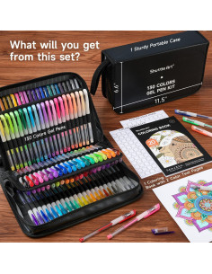 Bolígrafos de Gel Shuttle Art 130 Colores con Estuche y Libro 2