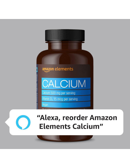 Tabletas de Calcio Veganas Amazon Elements 500mg + D2 600UI Tabletas de Calcio Veganas Amazon Elements 500mg + D2 600UI
