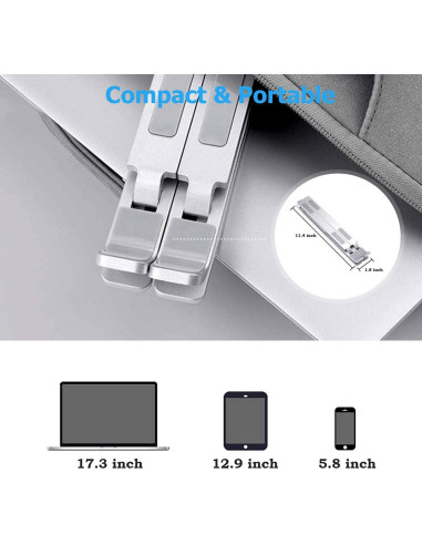 Soporte para Laptop LENRUE AZ02 Ergonómico Plata Claro