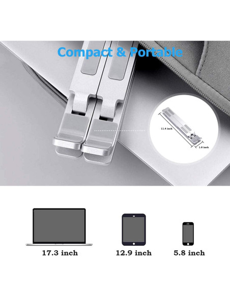 Soporte para Laptop LENRUE AZ02 Ergonómico Plata Claro