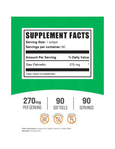 Gelatinas Blandas de Palma Enana BulkSupplements 270mg 90 Conteo 2