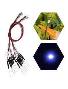 20 LEDs SMD 0603 Pre-cableados Evemodel Azul 12V 20cm