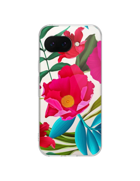 Funda TPU Blingy's para Google Pixel 9a Floral Transparente 6.3"