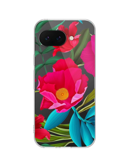 Funda TPU Blingy's para Google Pixel 9a Floral Transparente 6.3"
