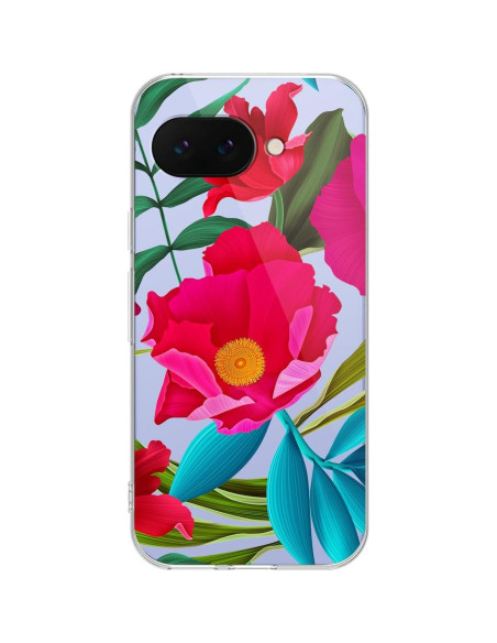 Funda TPU Blingy's para Google Pixel 9a Floral Transparente 6.3"