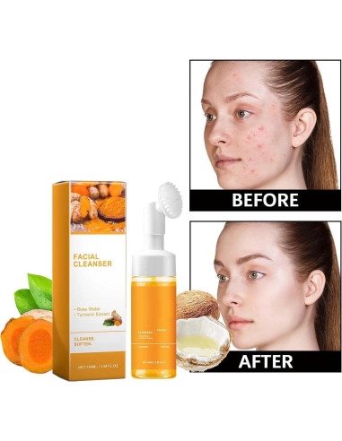 Limpiador Facial de Cúrcuma Yaper con Cepillo 95g