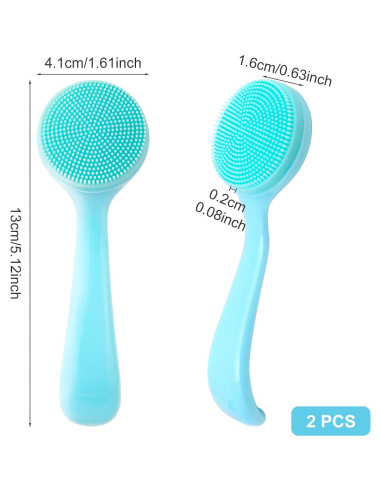 Paquete de 2 Cepillos Faciales de Silicona HINZIC - Azul