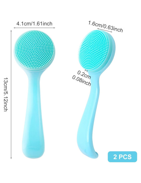 Paquete de 2 Cepillos Faciales de Silicona HINZIC - Azul