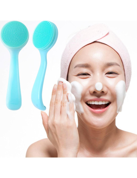 Paquete de 2 Cepillos Faciales de Silicona HINZIC - Azul