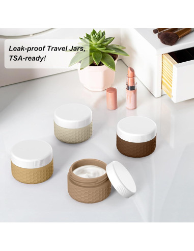 Contenedores de Viaje FEEJOY 1.5 oz Silicona A prueba de Fugas