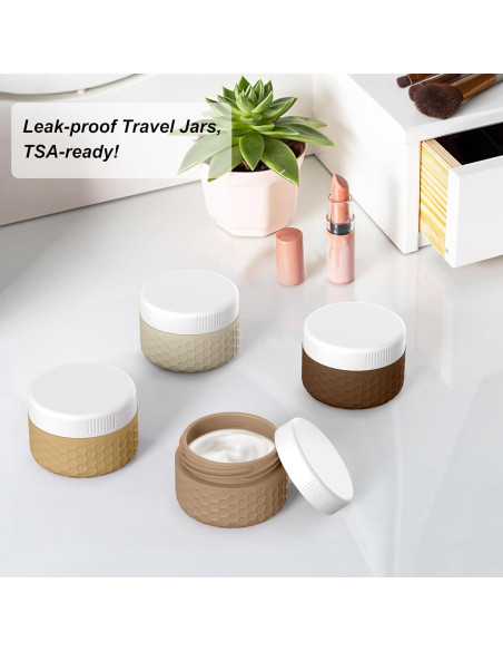 Contenedores de Viaje FEEJOY 1.5 oz Silicona A prueba de Fugas