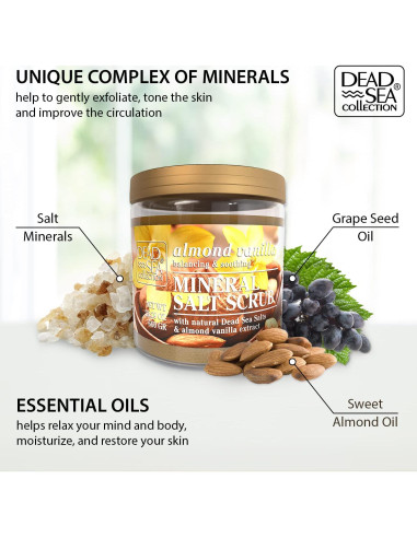 Exfoliante Corporal Colección del Mar Muerto 660g Almendra Vainilla