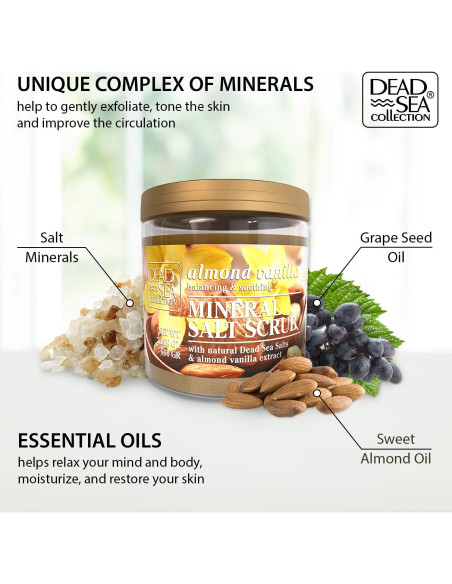 Exfoliante Corporal Colección del Mar Muerto 660g Almendra Vainilla