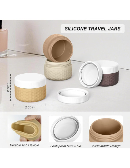 Contenedores de Viaje FEEJOY 1.5 oz Silicona A prueba de Fugas