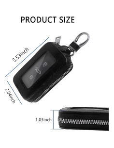Funda Universal para Llave de Auto Turcee de Cuero PU - Negro 2