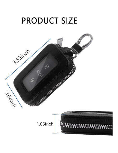 Funda Universal para Llave de Auto Turcee de Cuero PU - Negro