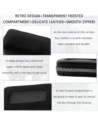 Funda Universal para Llave de Auto Turcee de Cuero PU - Negro