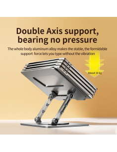 Soporte de Laptop VAJUN Rotativo 360 Ajustable 10-17" Plata 2